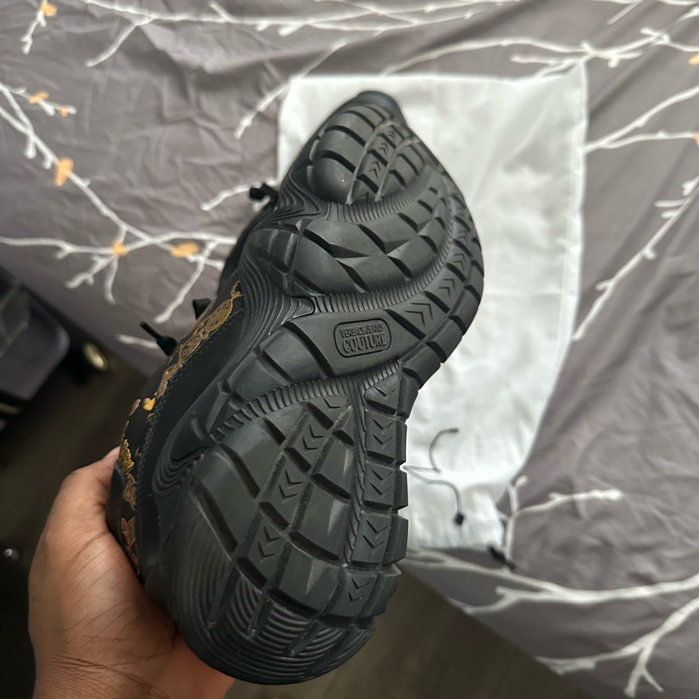 Versace Jeans Collection Black and Gold Sneakers